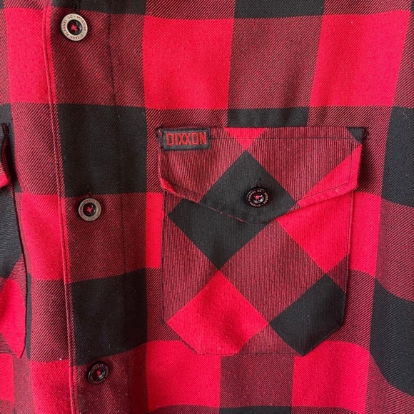 DIXXON Flannel Redrum Men's Plaid Long Sleeve Shining Shirt Rare Men’s size Larg - Picture 6 of 9